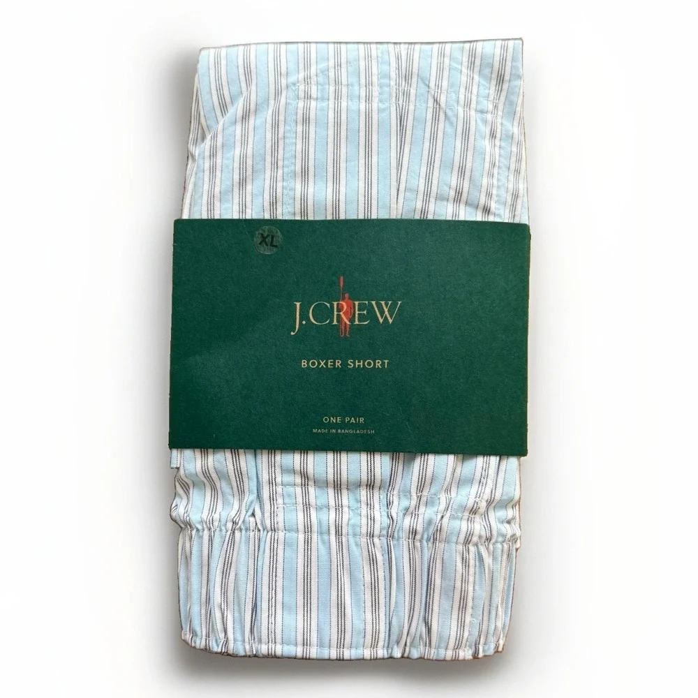 NWT J CREW Boxer Underwear Sz XL Blue Stripes Classic Comfort Oarsman 38-40